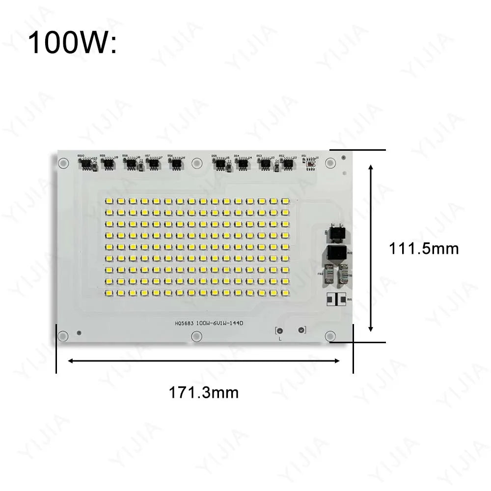 projecteur panneau led blanc 2835 smd 10w 200w intelligent ac220v 70 80 ra