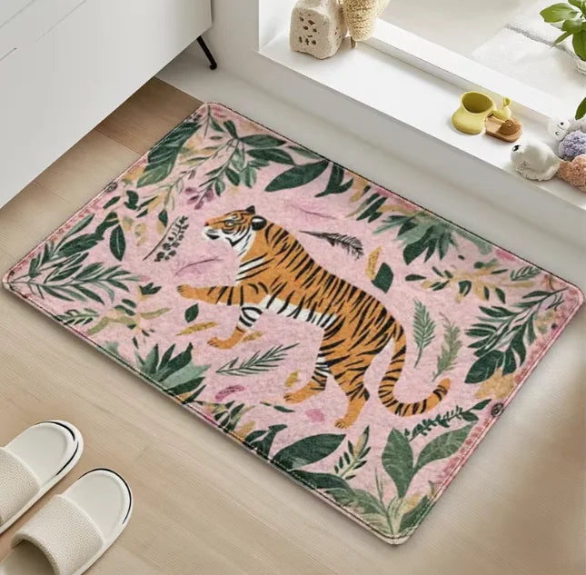 tapis léopard moderne polycolore anti dérapant résistant extérieur salon chambre bain 30x50cm 40x60cm 50x80cm