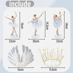 décorations gâteau ballet danseuses plumes papillons couronne dorée anniversaire fête enfants
