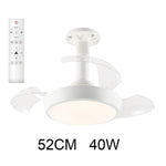 ventilateur lampe led moderne blanc télécommande vitesses flux lumineux certification ul rohs fcc