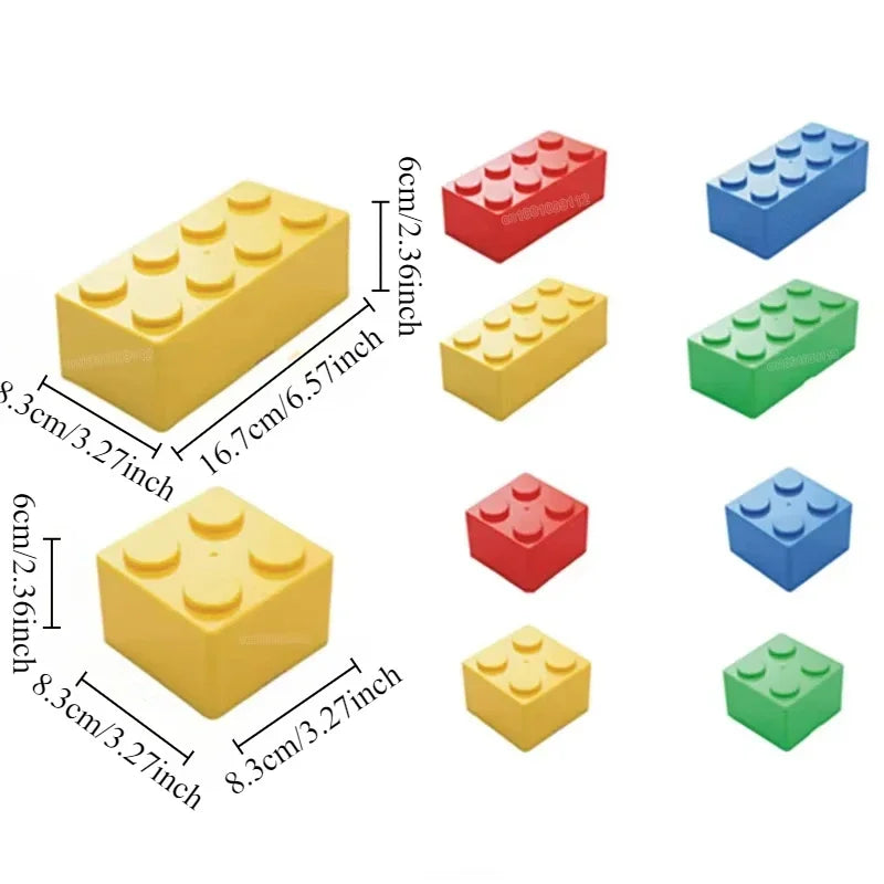 boîtes rangement brique lego jaune rouge bleu vert contemporain ludique plastique fournitures organisateur