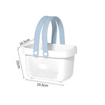 panier rangement perforé anses larges serviettes cosmétiques moderne rose violet grisclair