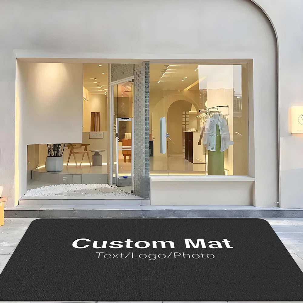tapis personnalisable moderne porte antidérapant absorbant résistant antibactérien noir blanc imprimé six tailles