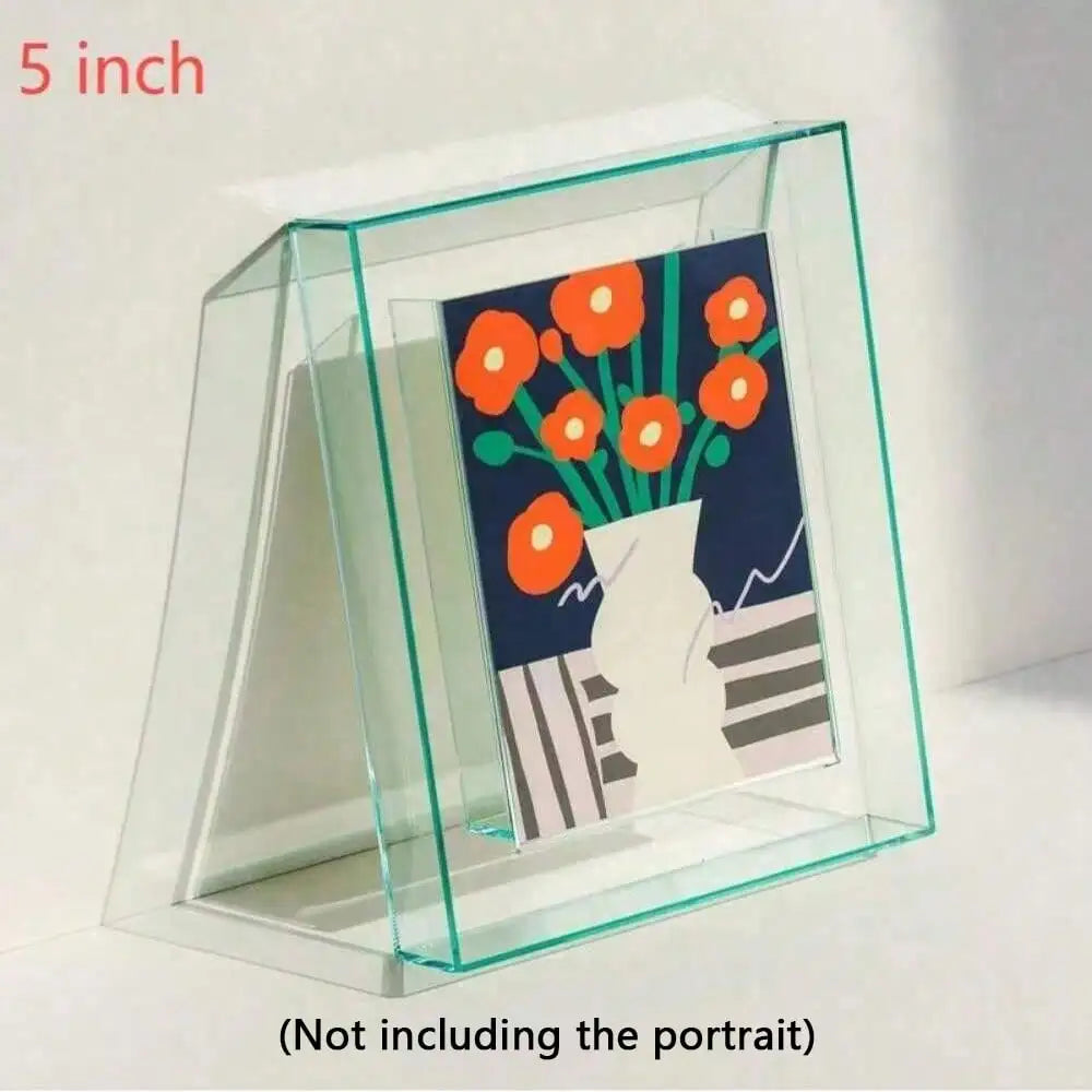 cadres photo transparents modernes abstraits géométriques couleurs vives rouge vert jaune bleu orange rose
