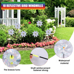 soufflet oiseaux girouette argent arc ciel extérieur décoration jardin ludique fixe pales holographiques 10