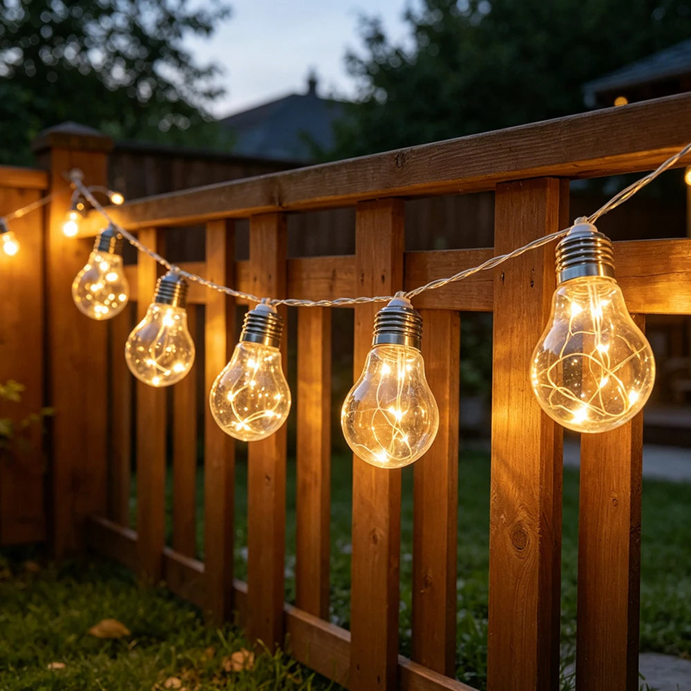 guirlande solaire transparente led multicolore decoration exterieure jardin fête mariage