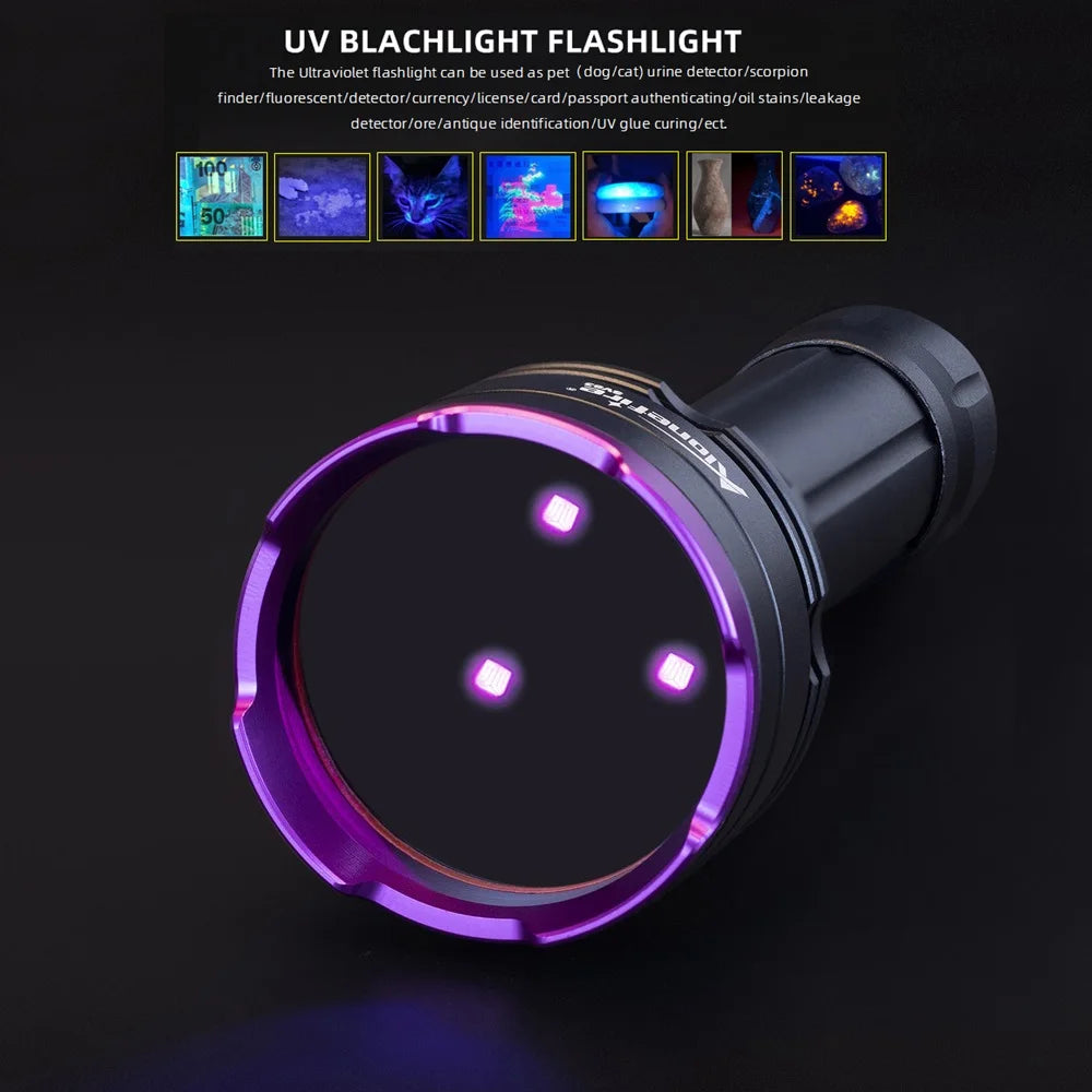 lampe torchon uv rechargeable 30w led 365nm 395nm filtres noirs transparents