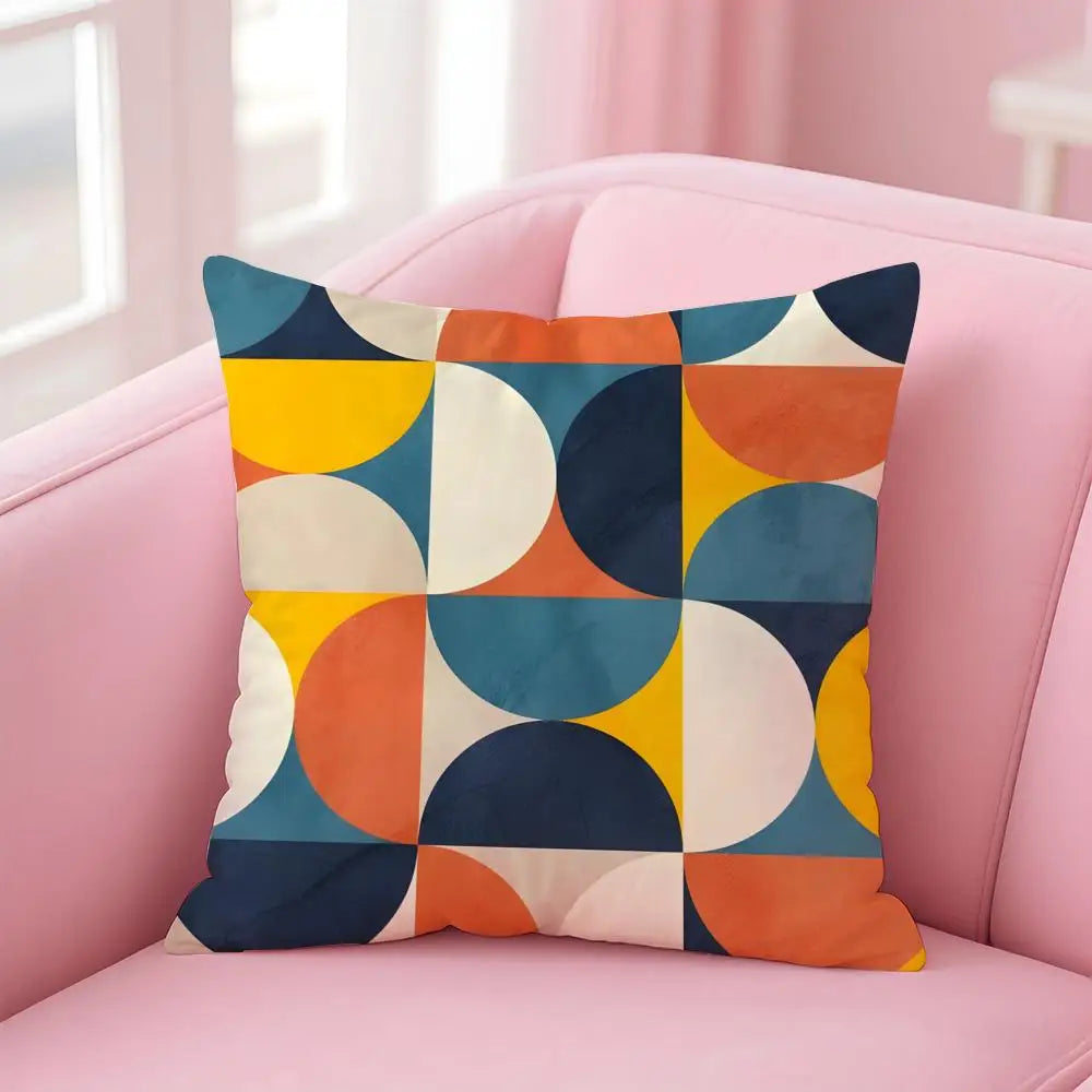 housse coussin motif géométrique polyester coton 35x35cm 40x40cm moderne chambre salon voiture