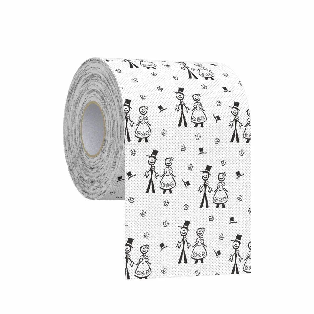 papier toilette just married thème festif personnages mariage ballons colorés tringle festive blanc