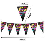 nappe jetable 90s anniversaire graphique cassette audio noir rose jaune bleu festive retrogaming tableDecoration