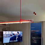 lampe suspension moderne transparente blanc rouge noir salle restaurant salon étude