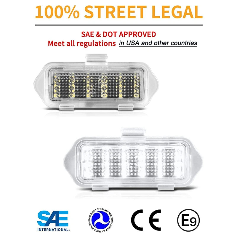 lampe led voiture transparente clips moderne câble connecteur puissance 18smd plug play