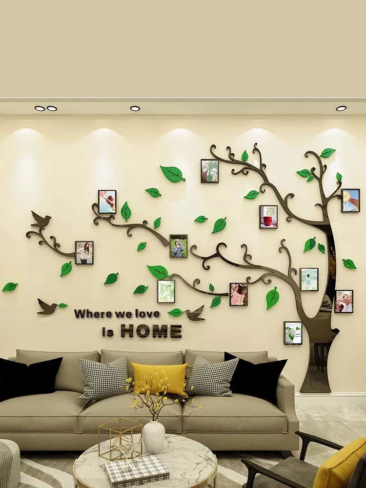 Décoration murale arbre photo avec cadre doré
