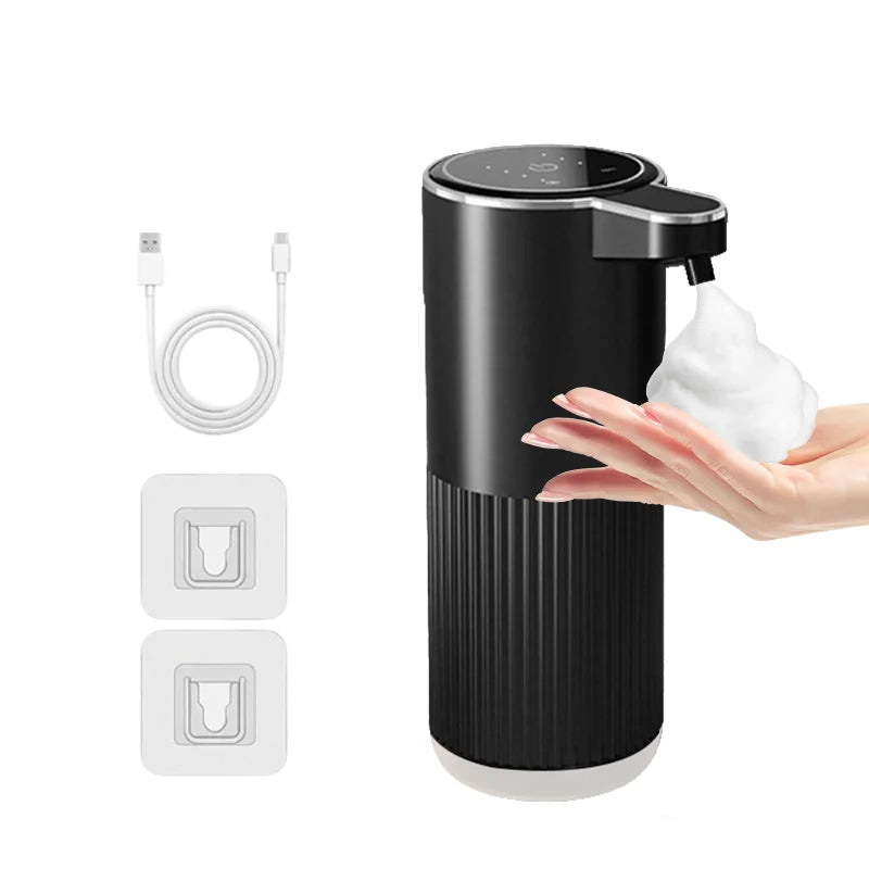 distributeur automatique savon noir blanc rechargeable tactile moderne minimaliste