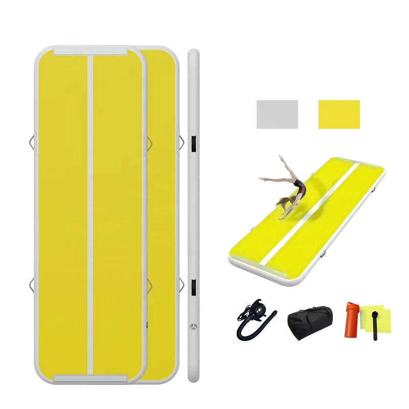 tapis gonflable yoga exercice sport durable non glissant couleurs noir rouge vert menthe jaune