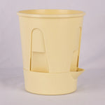 pot fleurs moderne plastique beige mat auto arrosant réserve d'eau