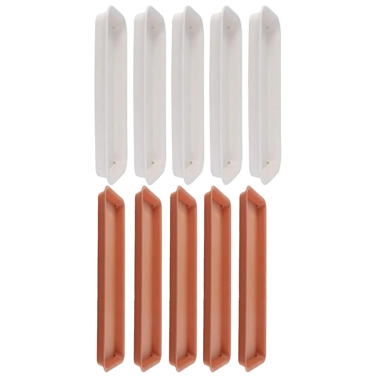 plateau jardinage moderne blanc orange adhésif drainage plantes pots fleurs balcon cour