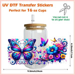 autocollants papillons fleurs tasse imperméable adhésif floral transparent amerique bricolage