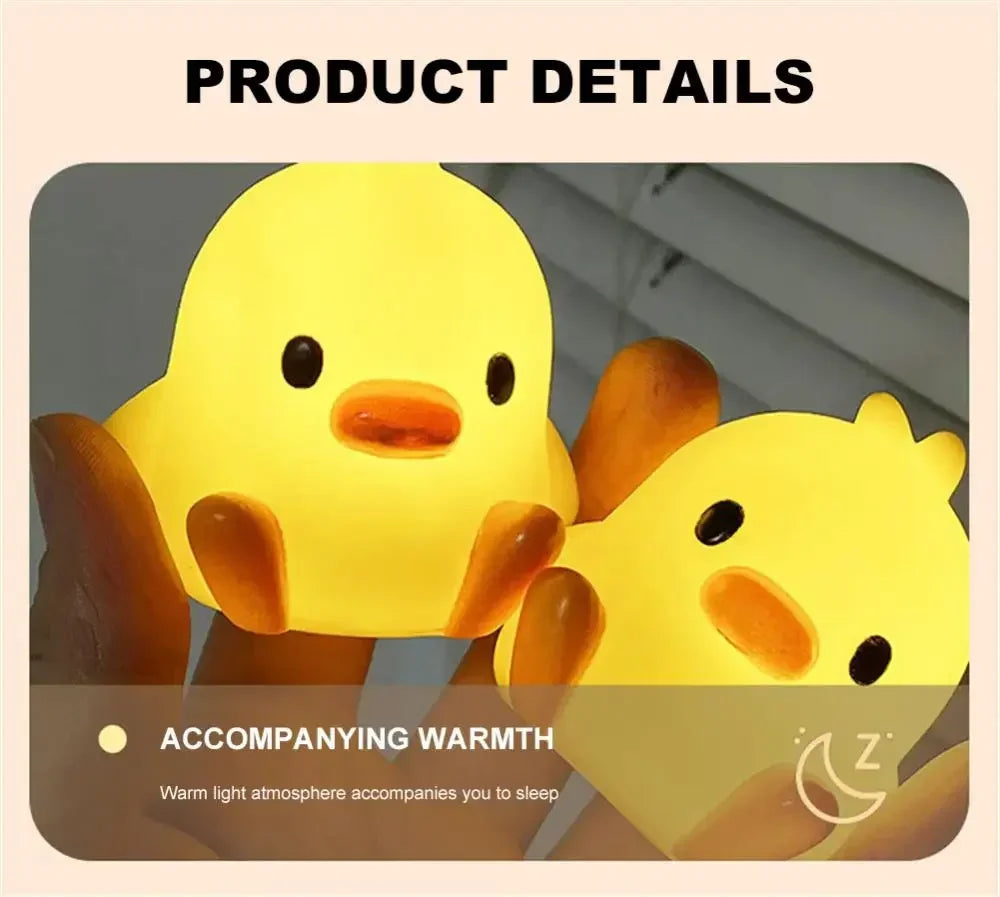 lampe table forme poussin jaune cartoon mignonne chambre enfant veilleuse nocturne douce lumière 5v