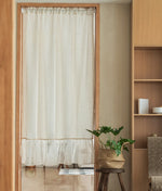 rideau classique lin beige clair fils dorés opacité maison