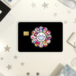autocollants imperméables cartes credit debit transport multicolore floral popart adhésifs portefeuilles cartes modernes