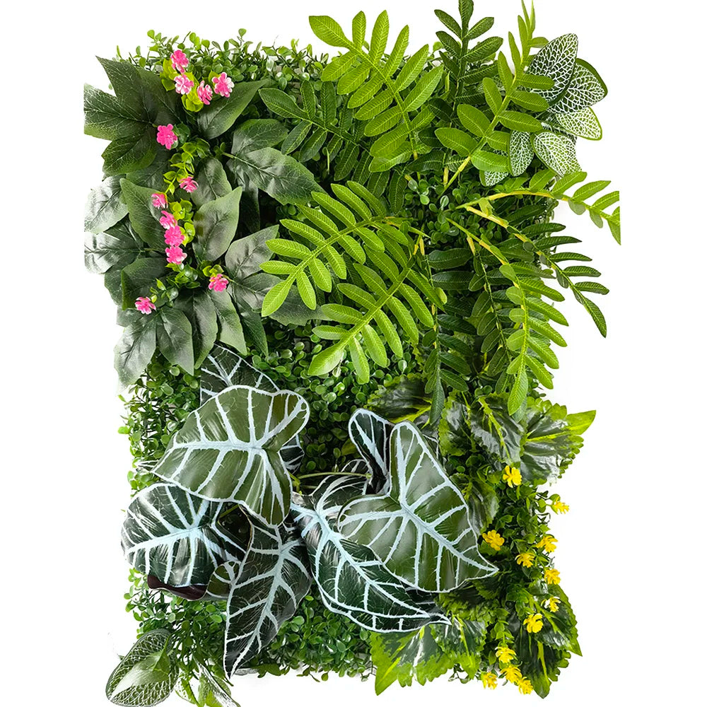 décoration murale artificielle herbe feuilles vertes moderne naturelle intérieure extérieure accrochable