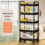 chariot rangement blanc moderne cinq niveaux rangement cuisine salle bain respectueux l'environnement plastique pp