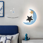 lampe murale moderne applique étoile lune fusée bleu noir adhésive led chambre enfant salle