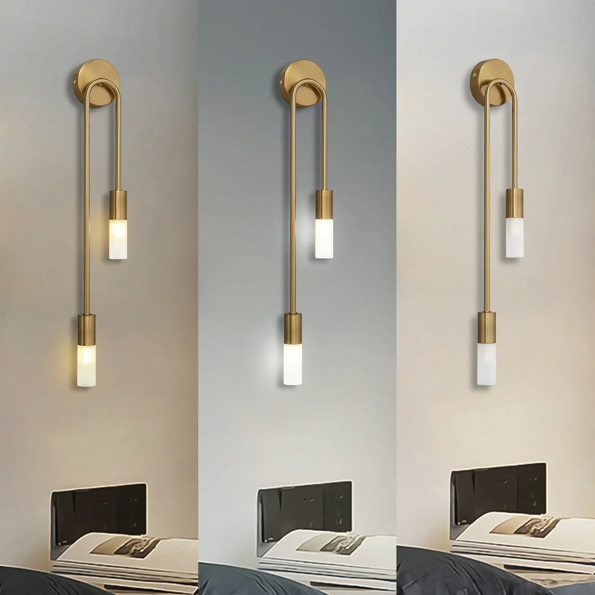 bande lumineuse led applique murale moderne or abat joueurs blanc éclairage quotidien minimalisteintérieur chambre