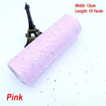 tulle paillettes bleu rose vert violet noir blanc 15cm 10yards polyester décoratif mariage anniversaire