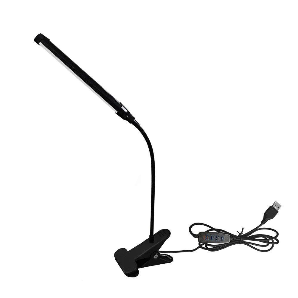 lampe moderne pinces noir lisse protection yeux flux lumineux câble usb interrupteur