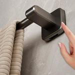 porte serviettes mural adhésif noir gris blanc lisse moderne sans perçage
