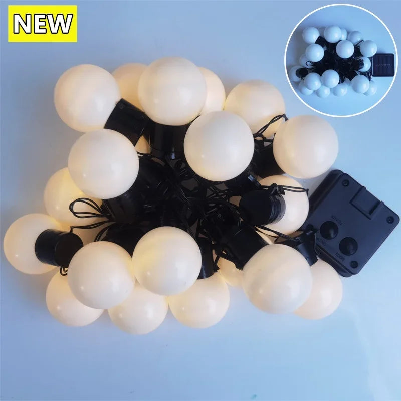 guirlande lumineuse led solaire blanc transparent moderne 20 ampoules clips autonomesextérieur