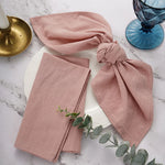 serviettes coton rose pâle texture lin classique réutilisables table manger party banquet