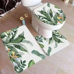 tapis toilette couvercle feuilles tropicales tapis bain sol moderne vert blanc résistant corrosion