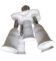 adaptateur multi prise lumiere blanc moderne 360 rotation pliable 180 degres 300w max