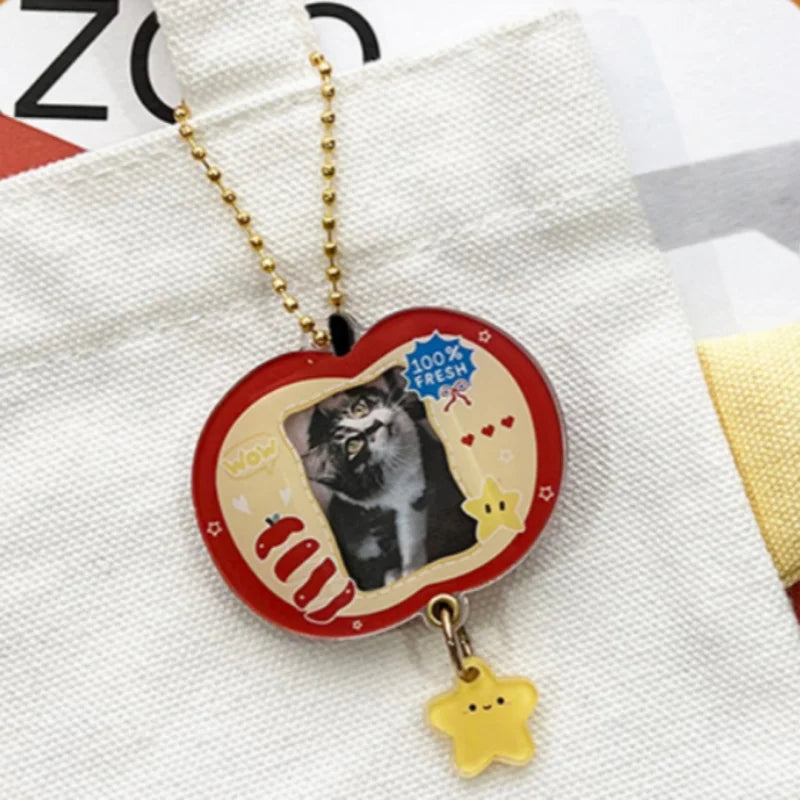 porte clés pomme coeur étoile chat cartoongrillagé rouge blanc jaune vert noir mignon