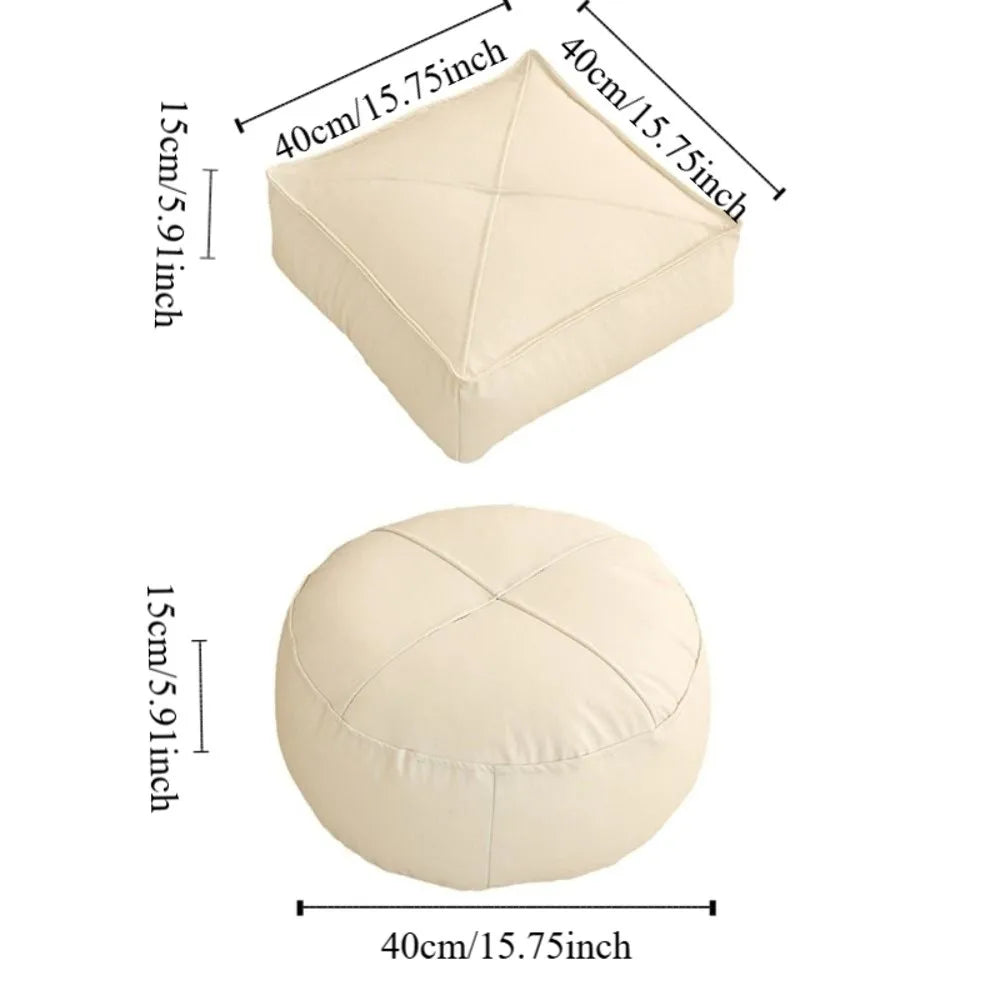 pouf carré moderne simili cuir beige orange vert mousse pe doux anti décubitus minimaliste