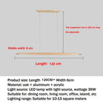 lampe suspendue bois marron clair moderne 120cm 150cm 180cm 200cm certification ul vde ccc