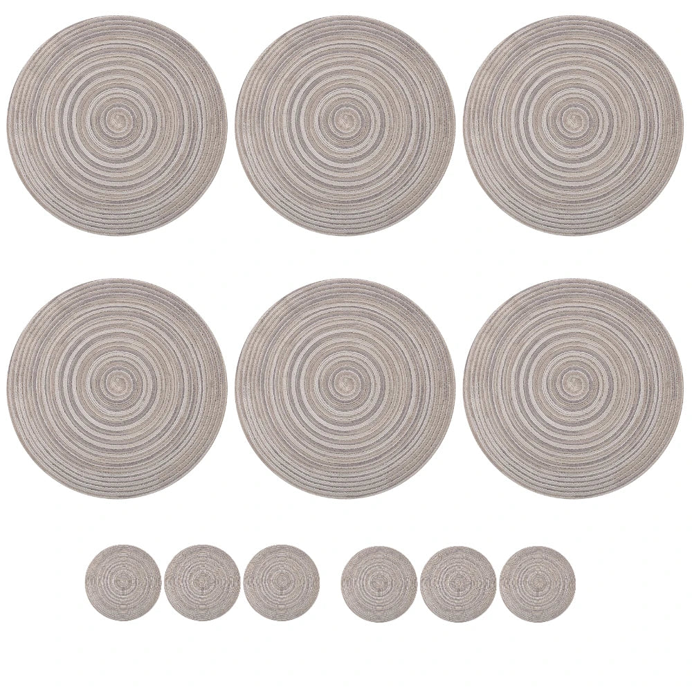 placemats tissés moderne beige marron noir gris clair spirale respectueux environnement