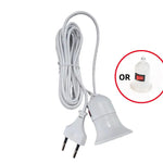 support lampe câble blanc interrupteur douille e27 prise industrielle utilitaire 10 mètres