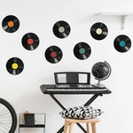 Détail d'un disque mural autocollant avec texture rétro