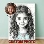 toile personnalisée illustration fille cheveux bouclés motif floral blanc dessin artistique clips décoration intérieure