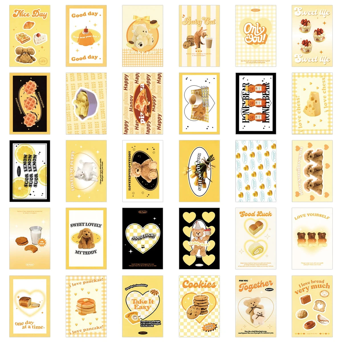 affiches kawaii girly moderne motifs fruits pompons tringle bois cartes décoratives rose rouge blanc