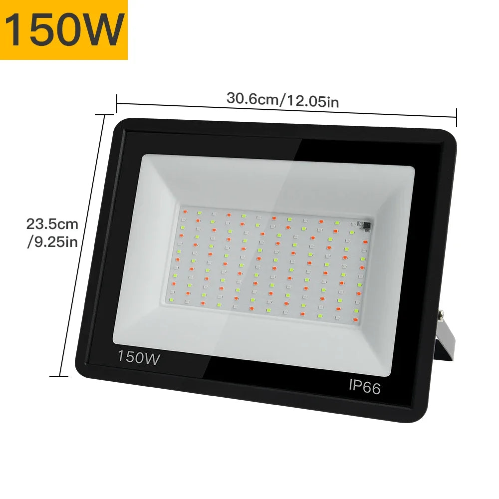 projecteur led rgb 220v ip66 étanche noir moderne bras articulé cordon long