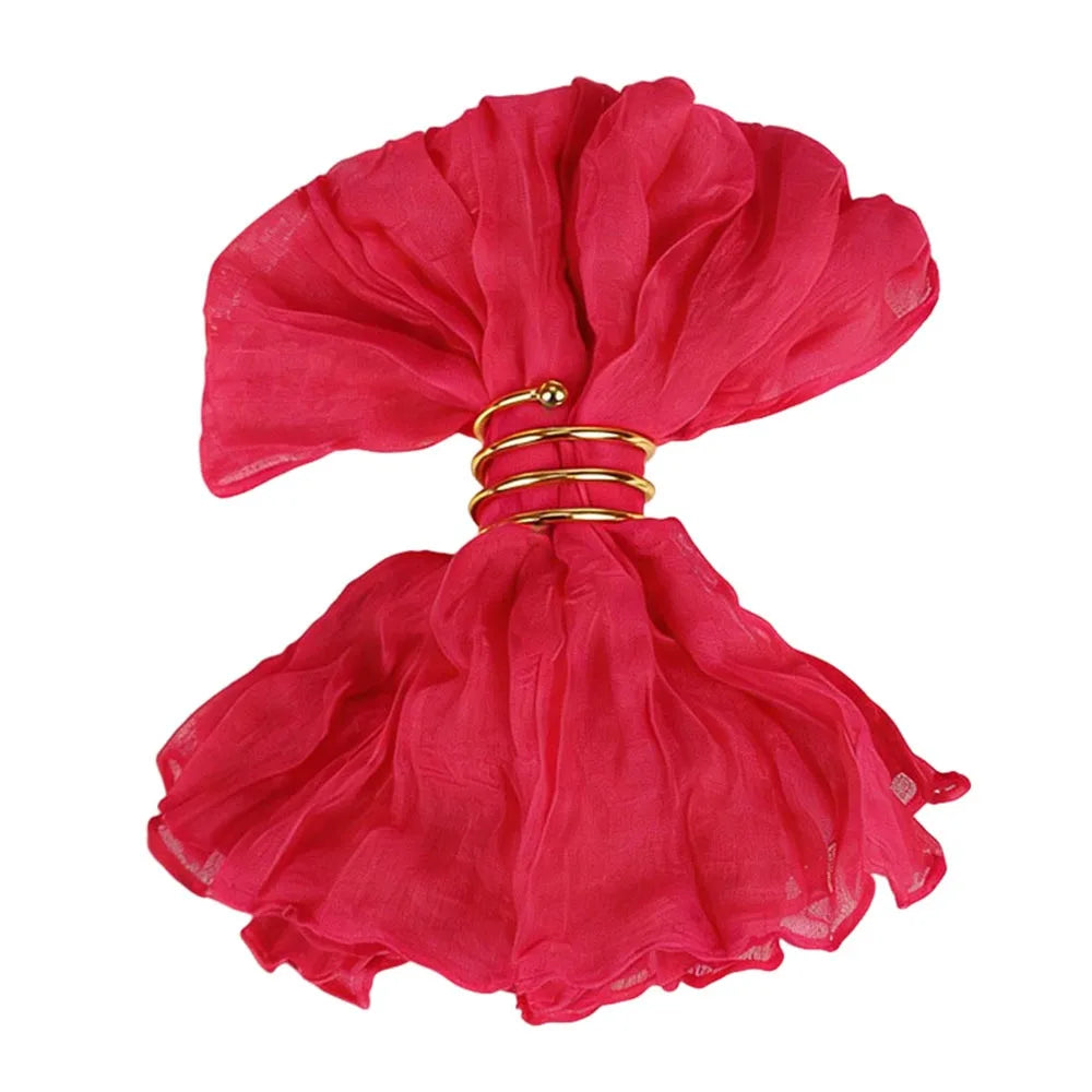 serviettes plissées modernes élégantes couleurs variées ruban doré coton fin 50cm 50cm décoration événementiel