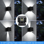 lampe murale moderne led 12w noir mat ip65 verre trempé aluminium