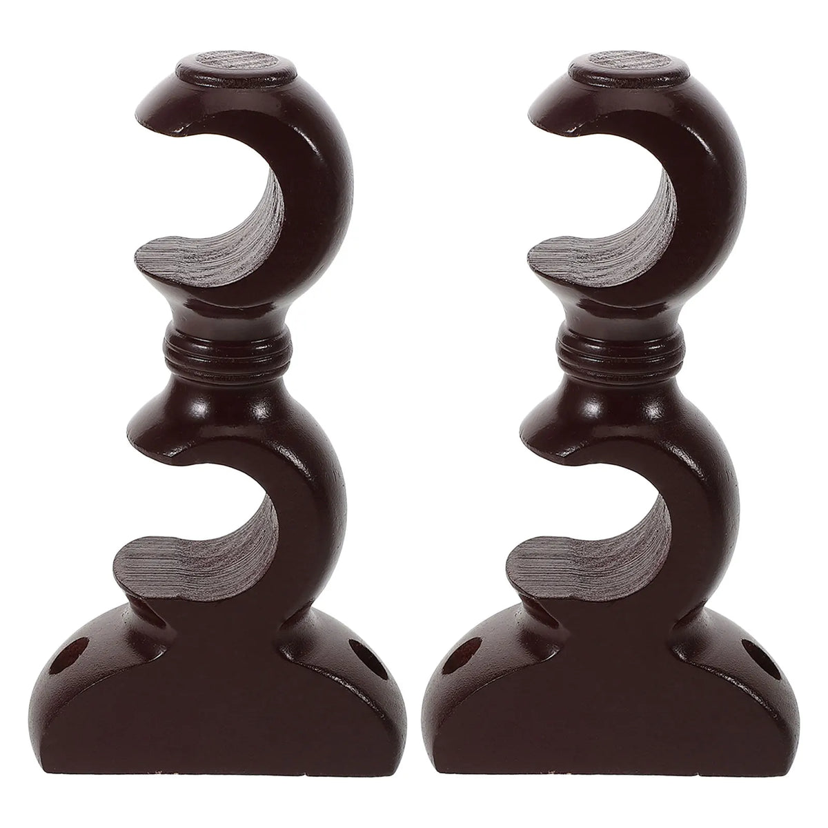 Support double rideau bois beige design