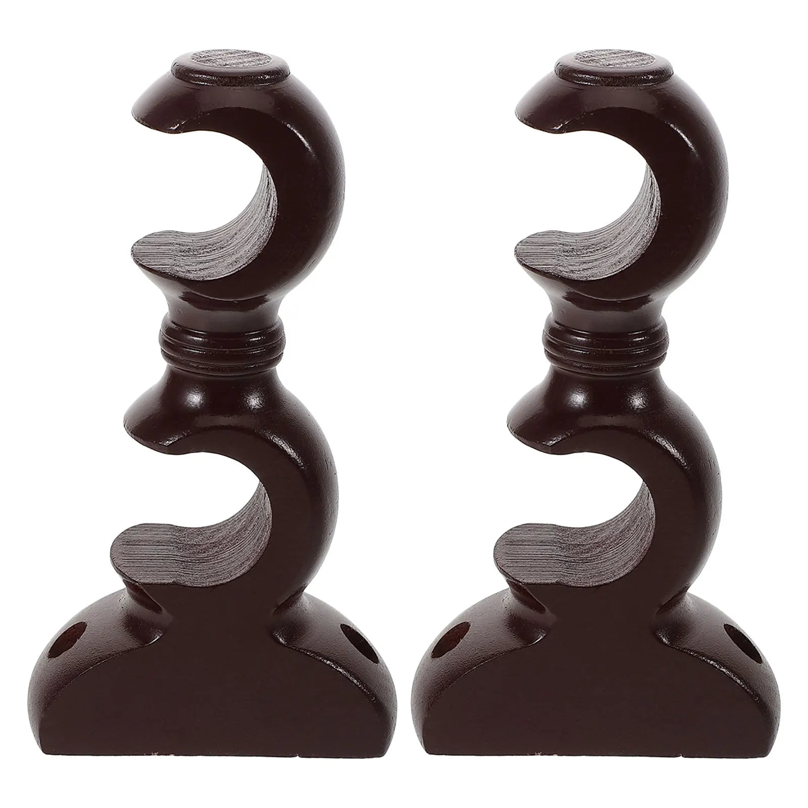 Support double rideau bois beige design