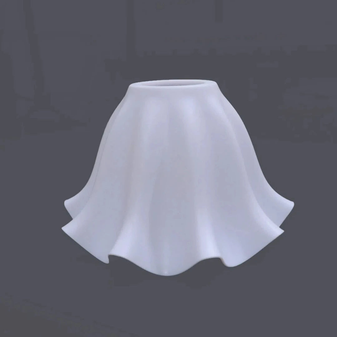 cache lampe moderne blanc rayures ondulées opacité fixations invisibles diamètre 42mm hauteur 113mm largeur
